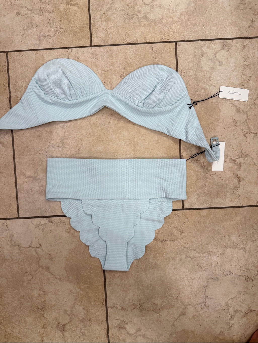 Marysia Swim Light Blue Scalloped Bikini Set
